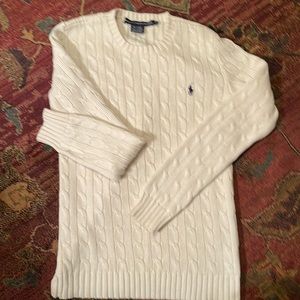 Ralph Lauren cable knit sweater with a crew neck